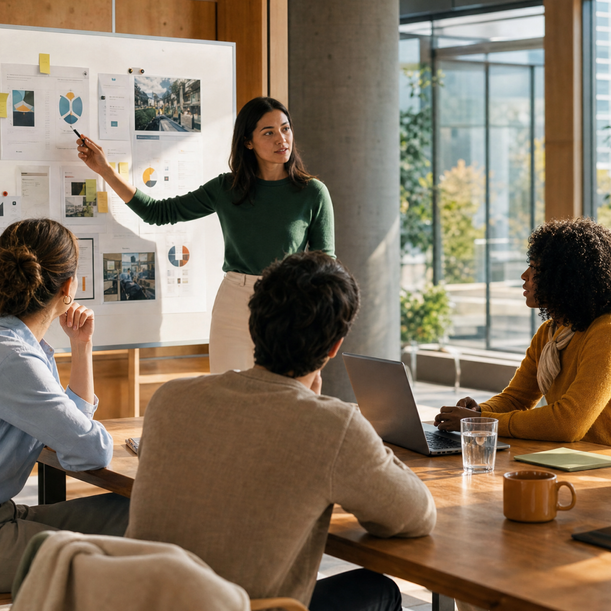 An EPYC facilitator leading a hands-on AI workshop with a team around a table